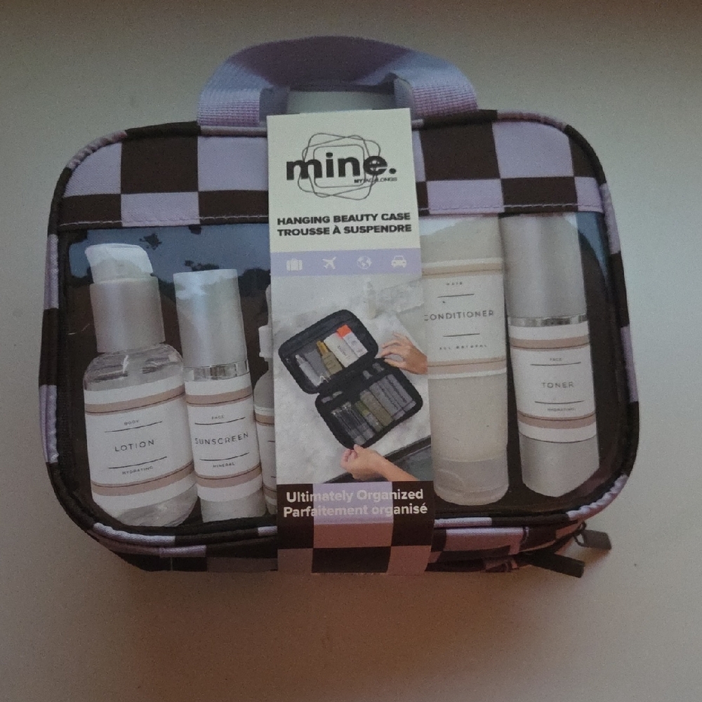 Mine Checkered Beauty Case with Skincare Essentials